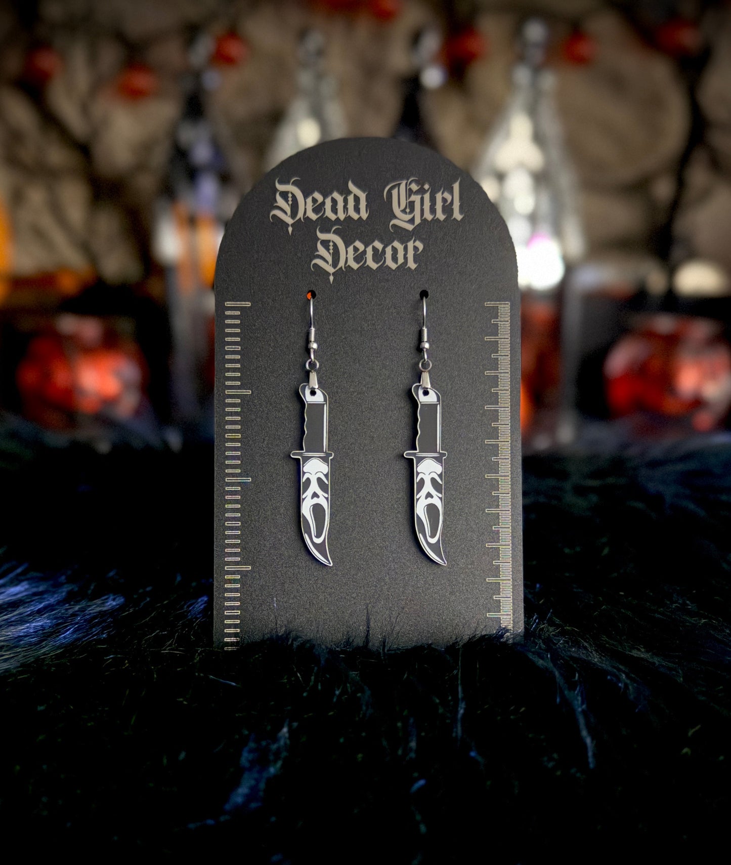 Ghostface knife earrings